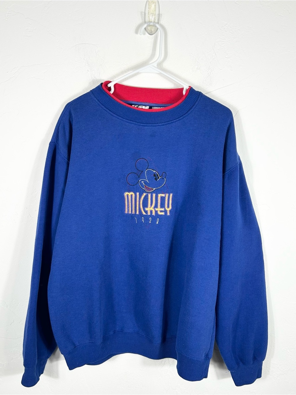 👁️ Vintage Mickey & Co Disney Embroidered Crewneck Sweatshirt Royal Blue XL RARE